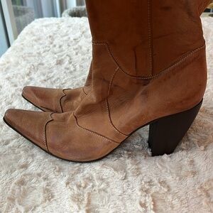 SILK-O Made in Italy Sz39 Genuine Leather Brown Women's Boots Distressed Leather